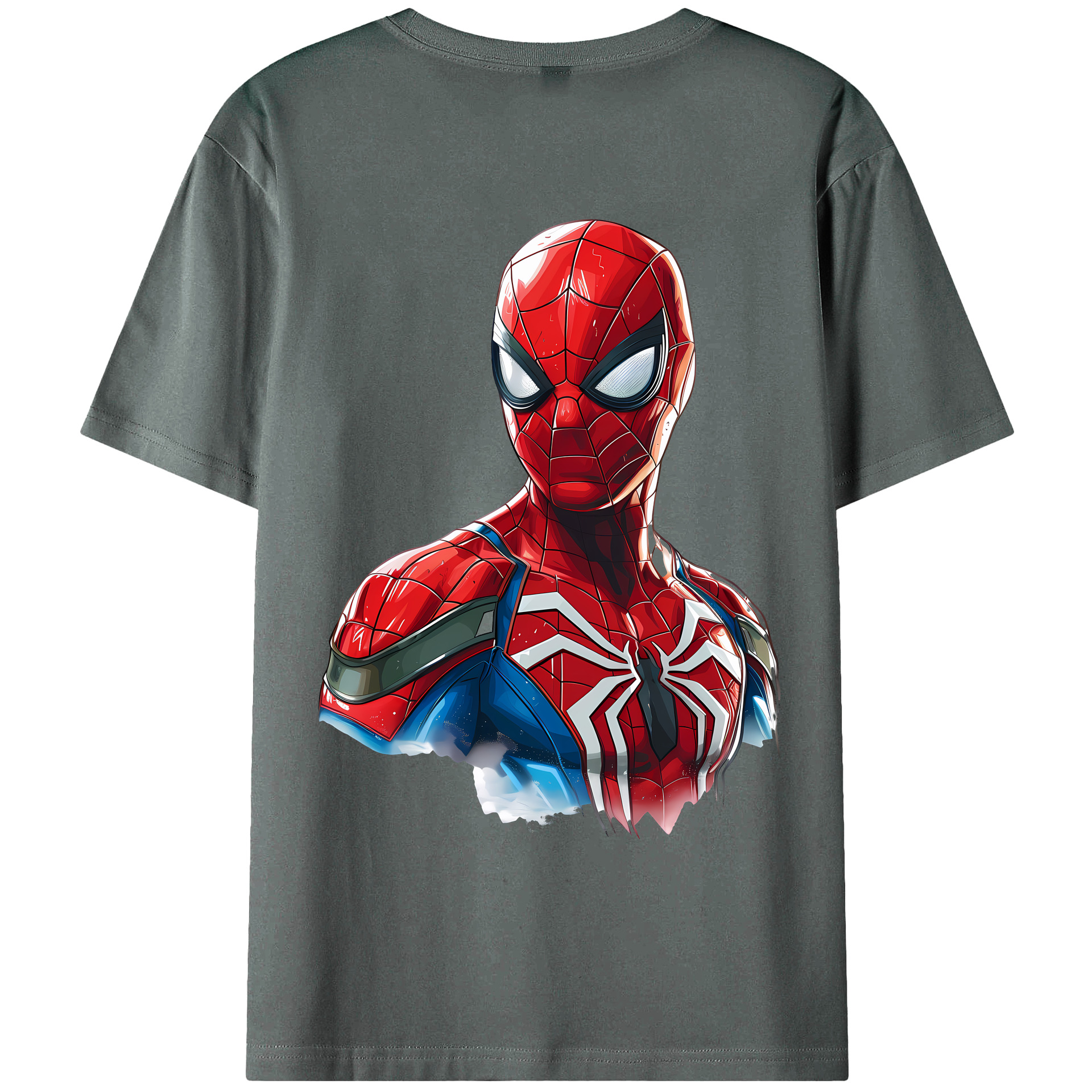 （画像用） Spider Man スパイダーマン 綿100％ メンズ半袖Tシャツ（バックプリント） 通気性